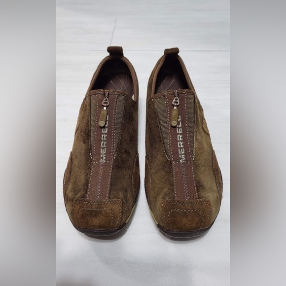 MERRELL Barrado Leather Chestnut Perf. Sneakers - Picture 2 of 14